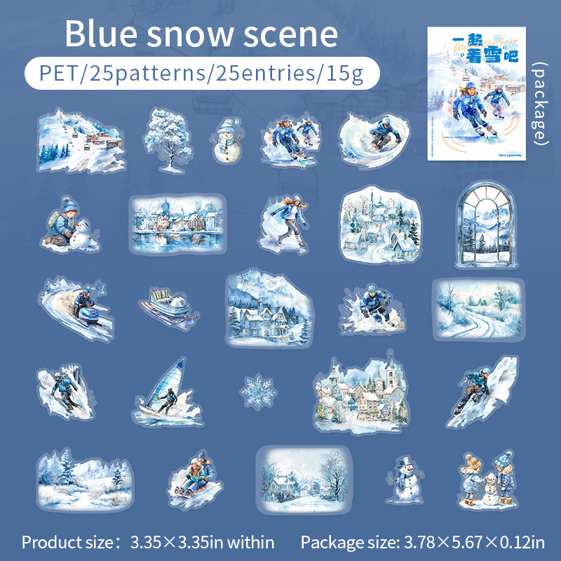 “The Fun of Winter” 25pcs PET Stickers no repeat