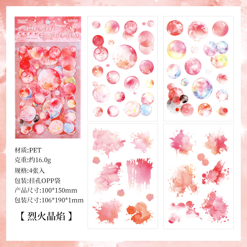 "Glazed Sugar Bubbles" 4 Sheets of Pre-cut PET Bubble Stickers