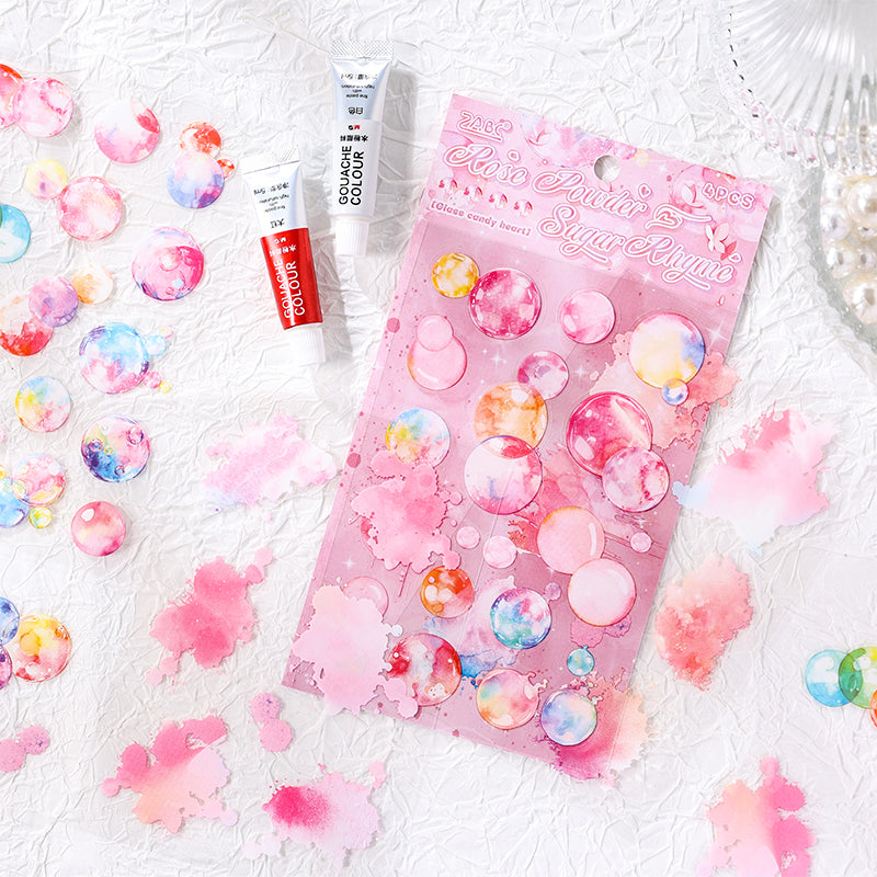 "Glazed Sugar Bubbles" 4 Sheets of Pre-cut PET Bubble Stickers