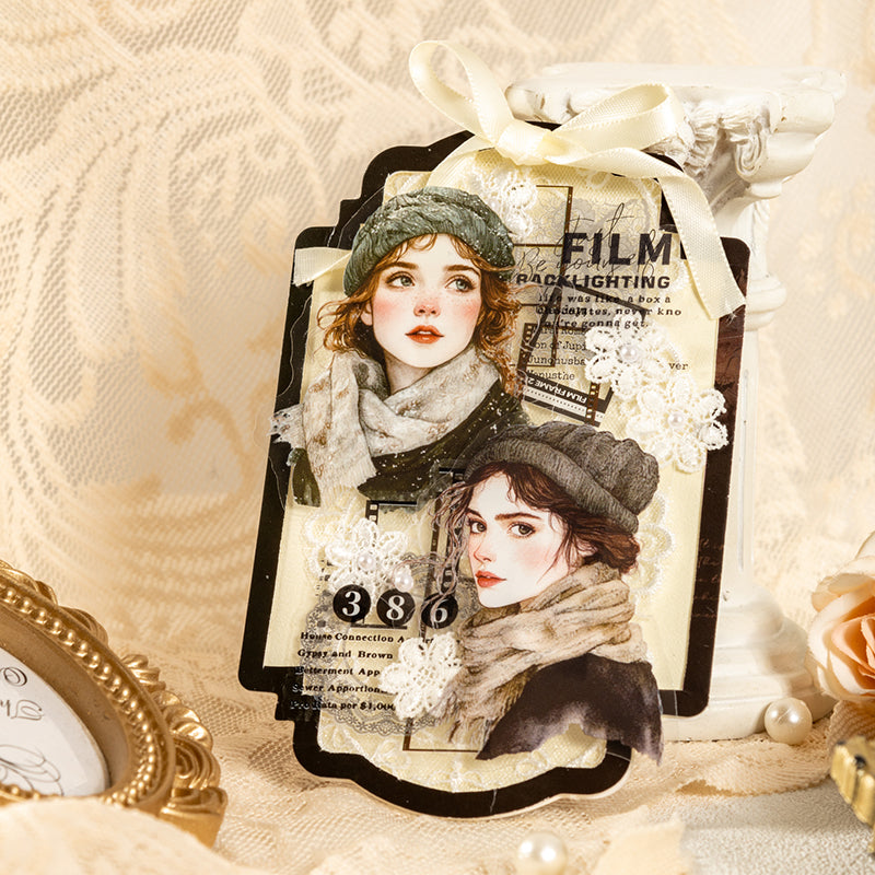 "Morning Beauty" 20pcs PET Stickers Vintage Elegant Lady Stickers