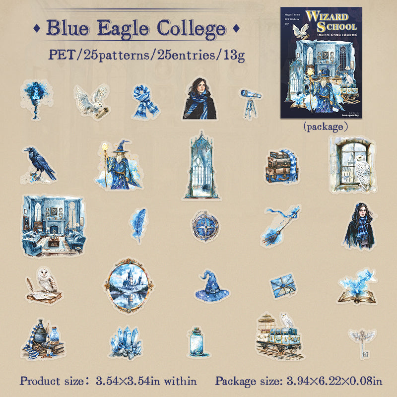 "Wizard School" 25pcs HP Vibe PET Stickers