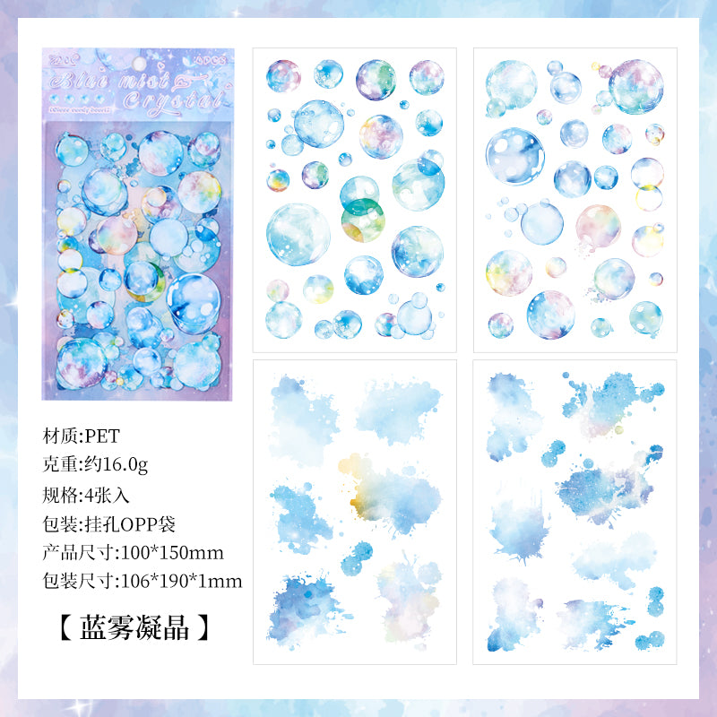 "Glazed Sugar Bubbles" 4 Sheets of Pre-cut PET Bubble Stickers