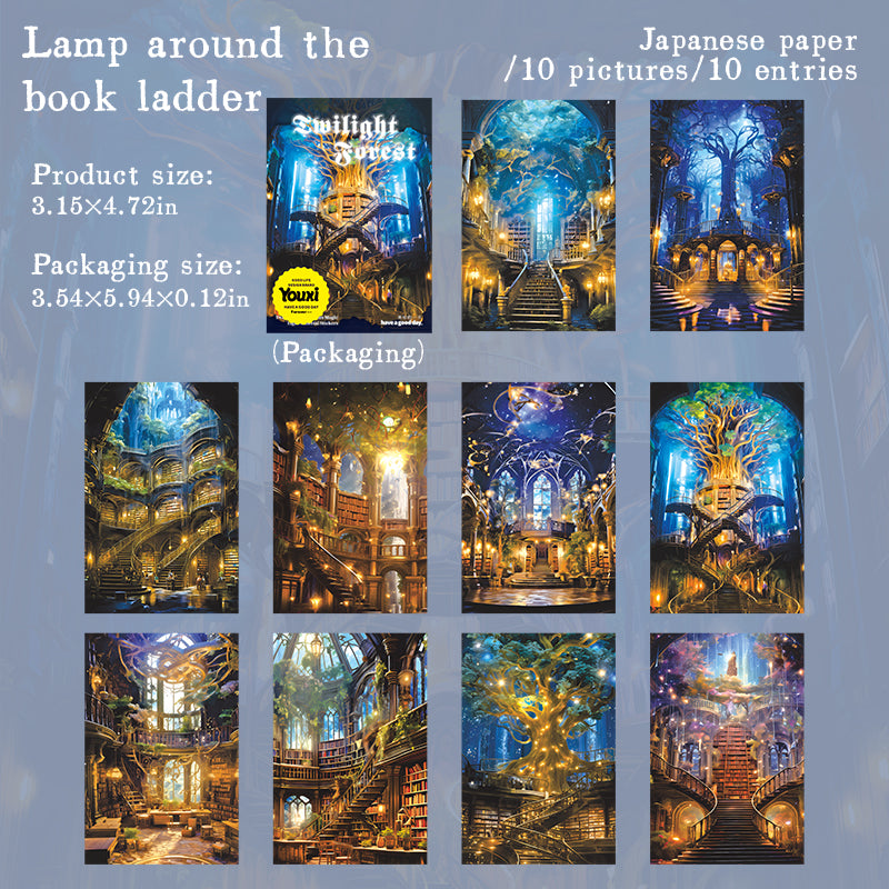 "Twilight Forest" Fairy Forest 10 Sheets of Stickers for Scrapbook Background
