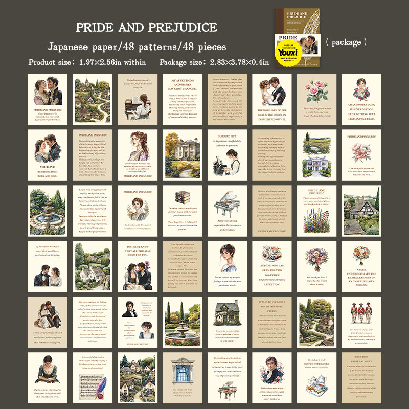 "Literary Collection" 48 Sheets Mini Size Deco Papers
