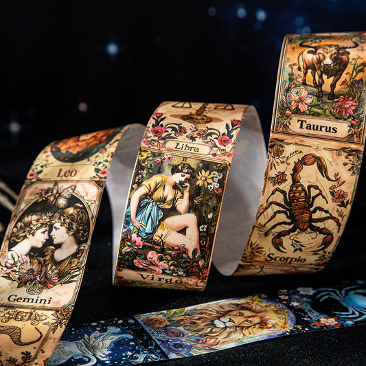 "Stellar Echo" Zodiac Themed Washi Tape for Journaling