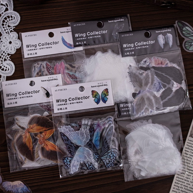 "Wings Collector" 45pcs PET Wings Stickers