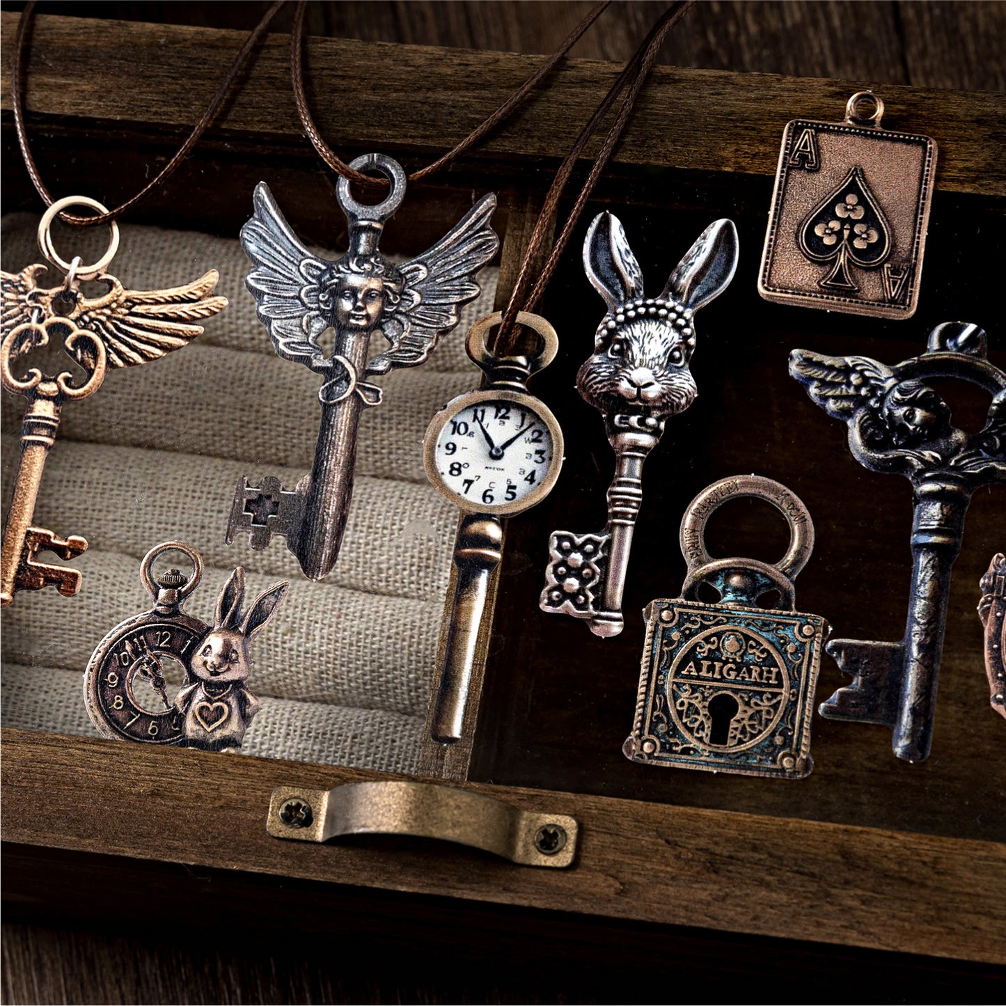 "Mysterious Password Key" 25pcs Retro Decorative Stickers Flat Stickers
