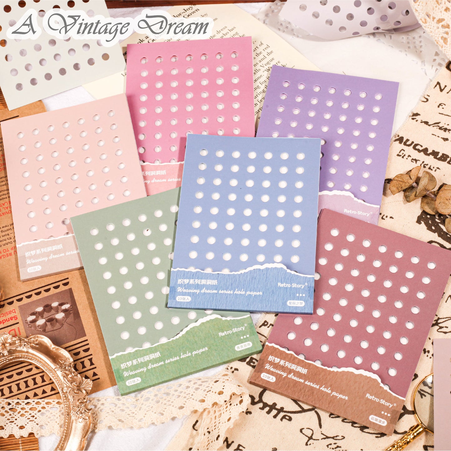 "Moonlit Begonia" 10pcs Deco Papers