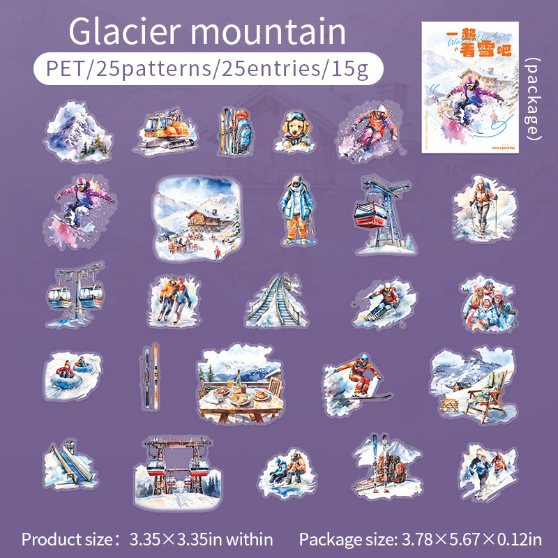 “The Fun of Winter” 25pcs PET Stickers no repeat