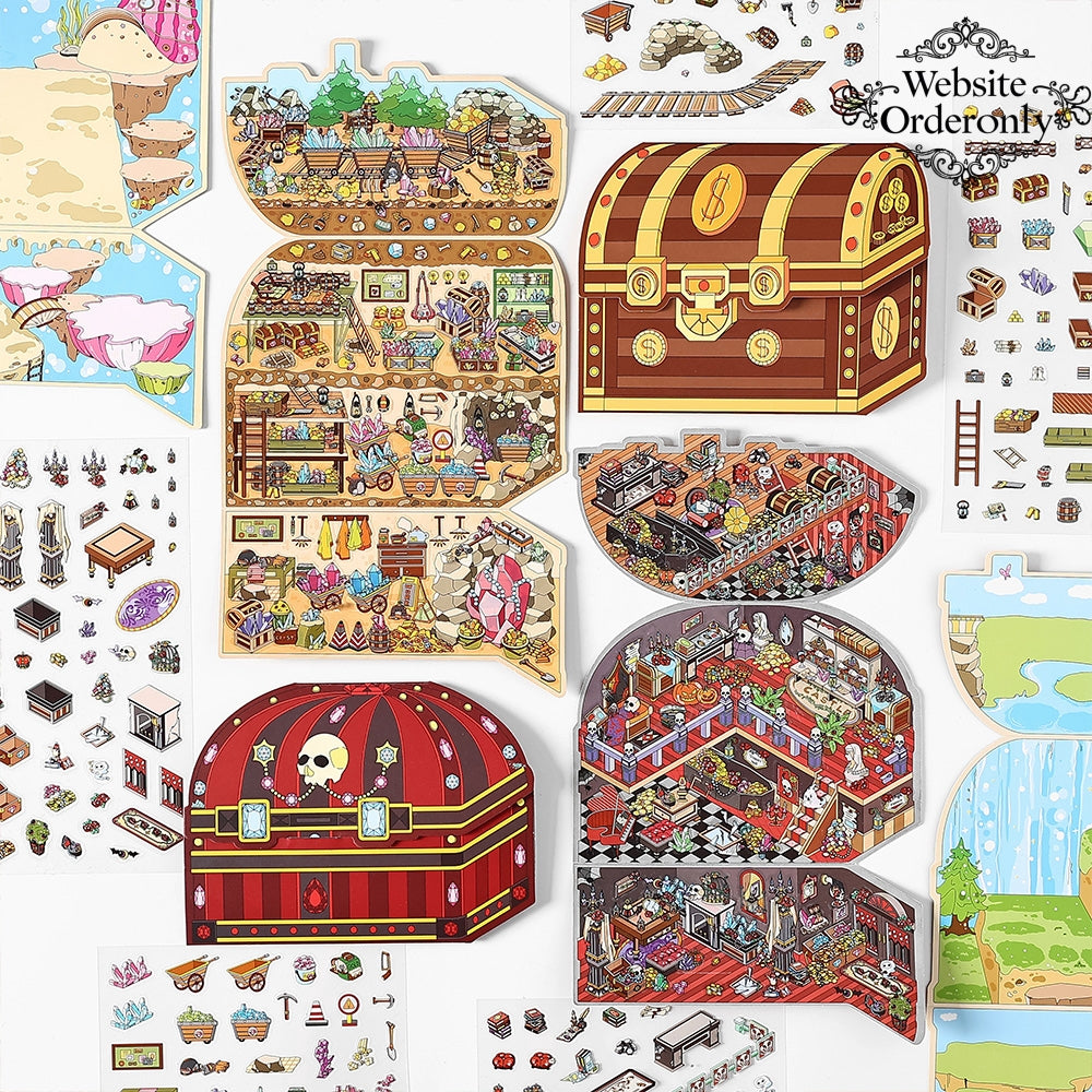 3D Miniature Scene Play Stickers Pirate Themed Stickers