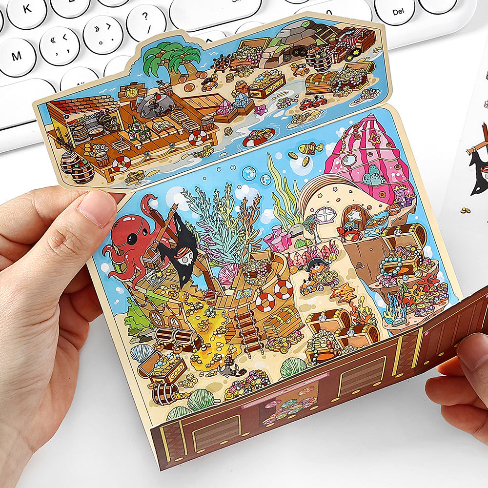 3D Miniature Scene Play Stickers Pirate Themed Stickers