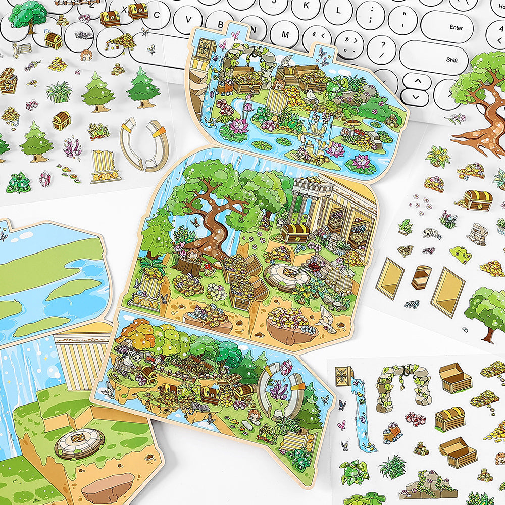 3D Miniature Scene Play Stickers Pirate Themed Stickers