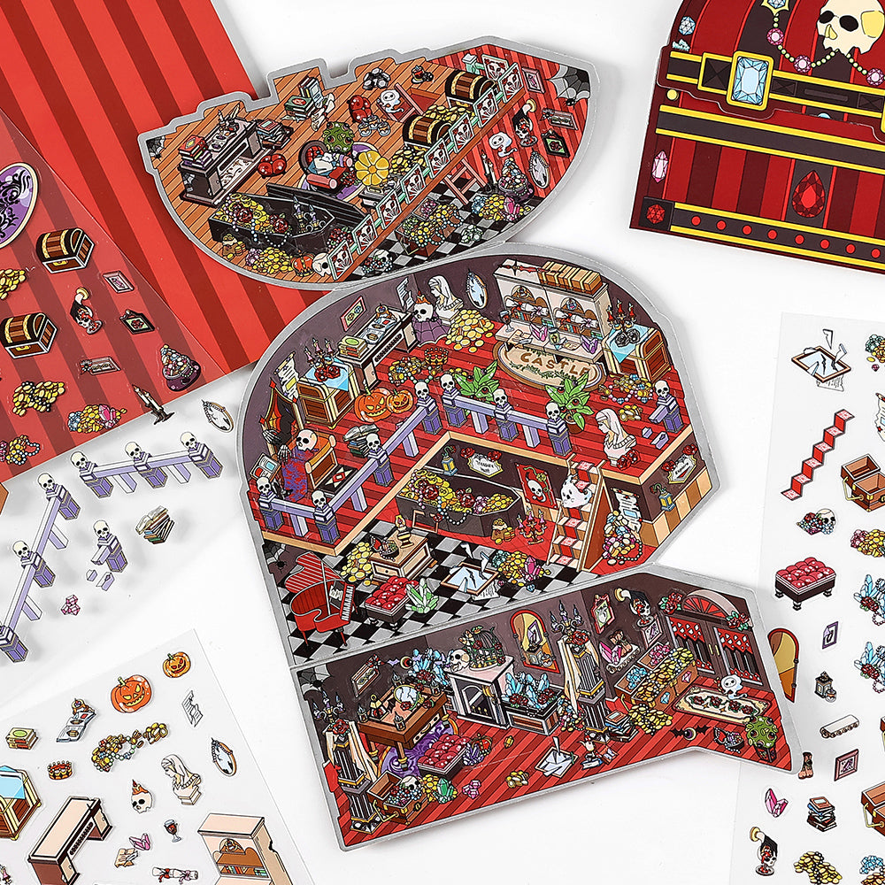 3D Miniature Scene Play Stickers Pirate Themed Stickers