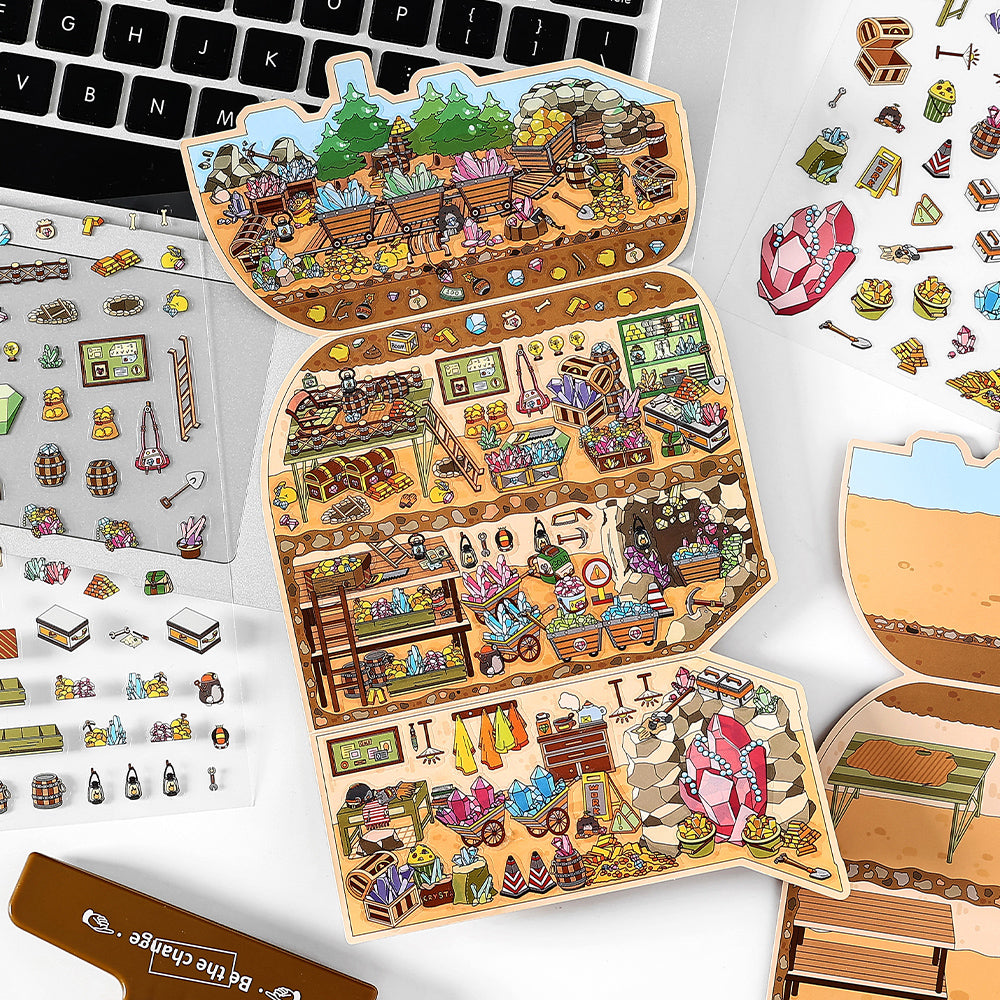 3D Miniature Scene Play Stickers Pirate Themed Stickers