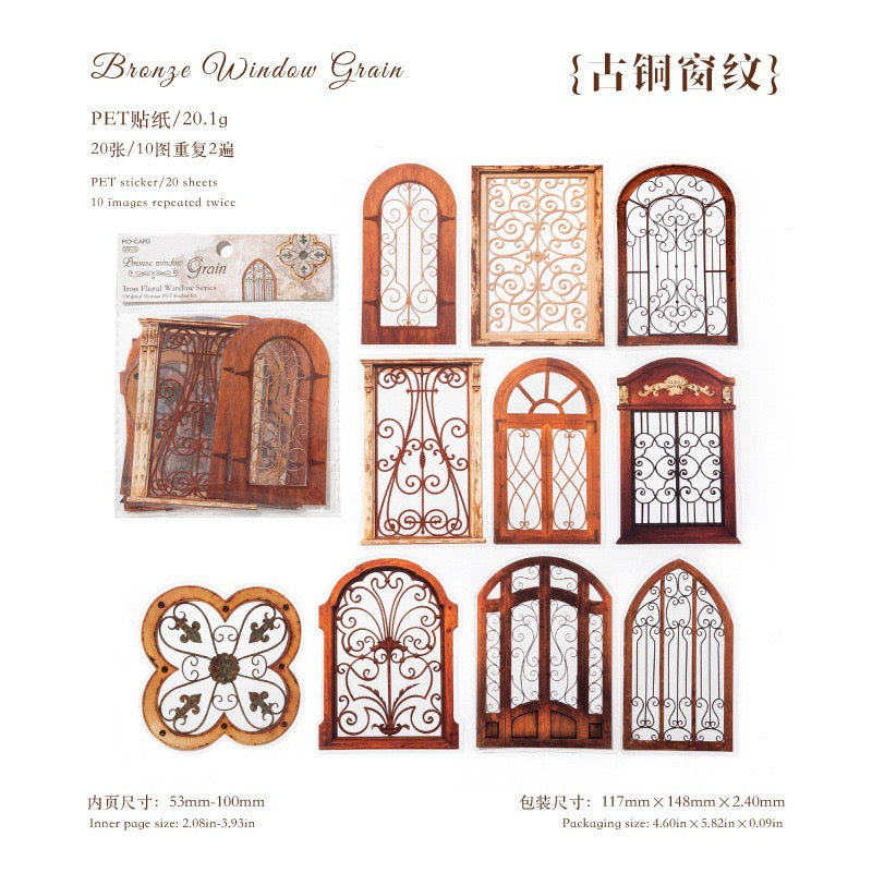 Rusty Window 20pcs Large Sized PET Window Stickers