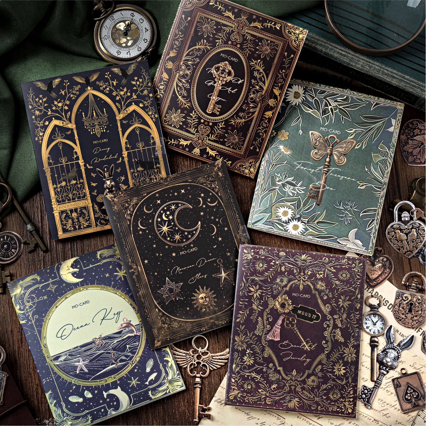"Mysterious Password Key" 25pcs Retro Decorative Stickers Flat Stickers