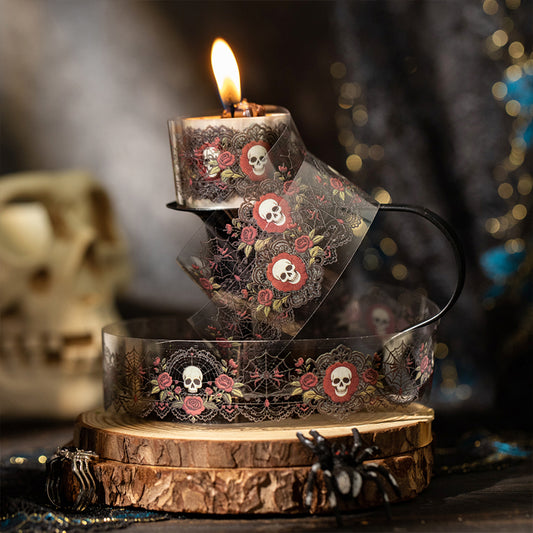 Dark Gothic Border Clear PET Decor Tape