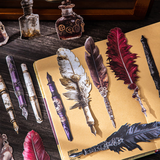 "Pen and Ink Collector" 10pcs Large Sized Card Stickers