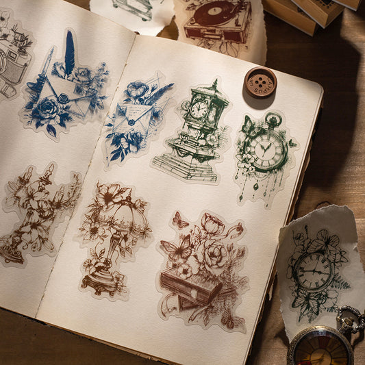 "Gilded Collection" 20pcs Vintage PET Stickers