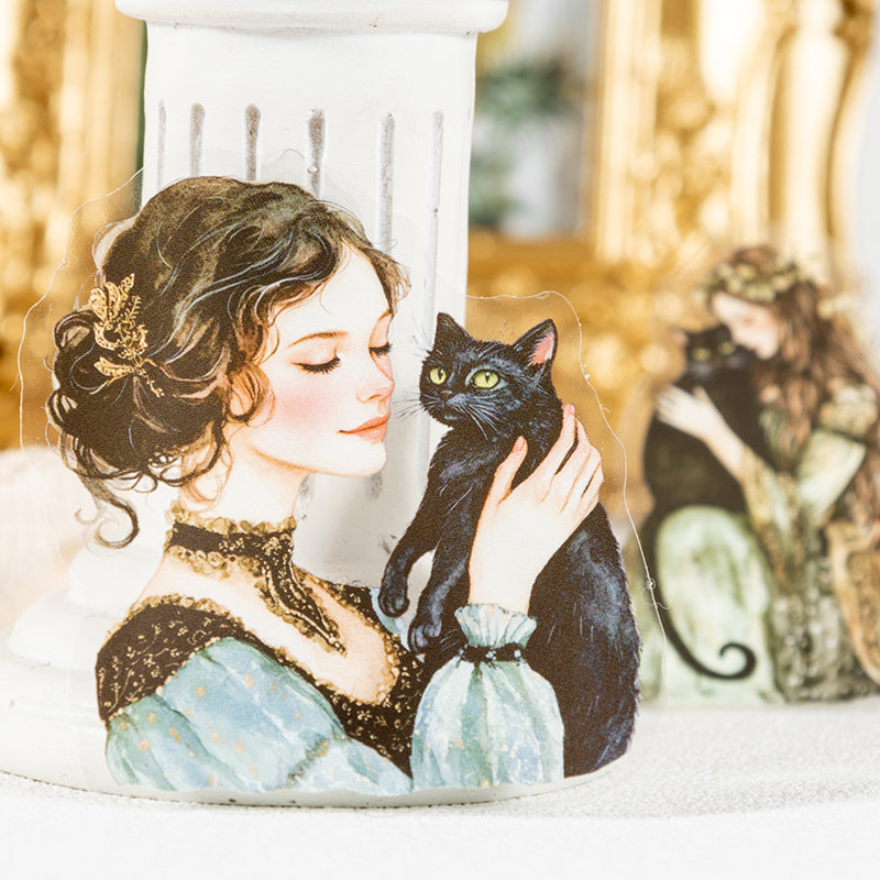 "Morning Beauty" 20pcs PET Stickers Vintage Elegant Lady Stickers