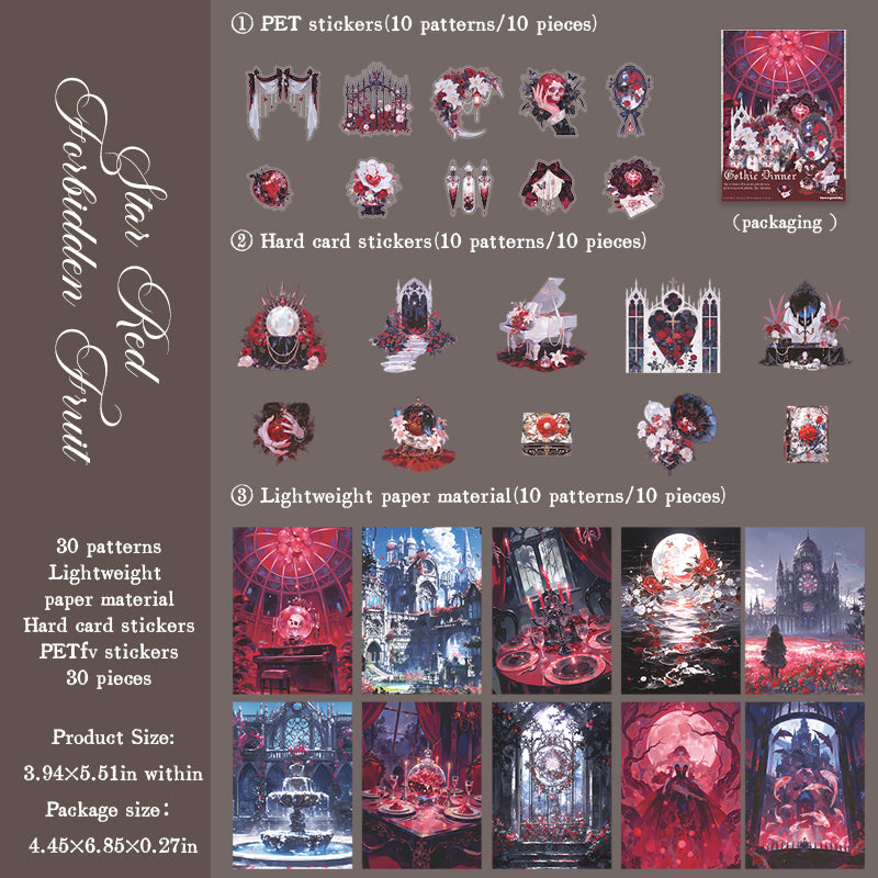 "Gothic Banquet" 30pcs Dark Themed Supplies Bundle Pack