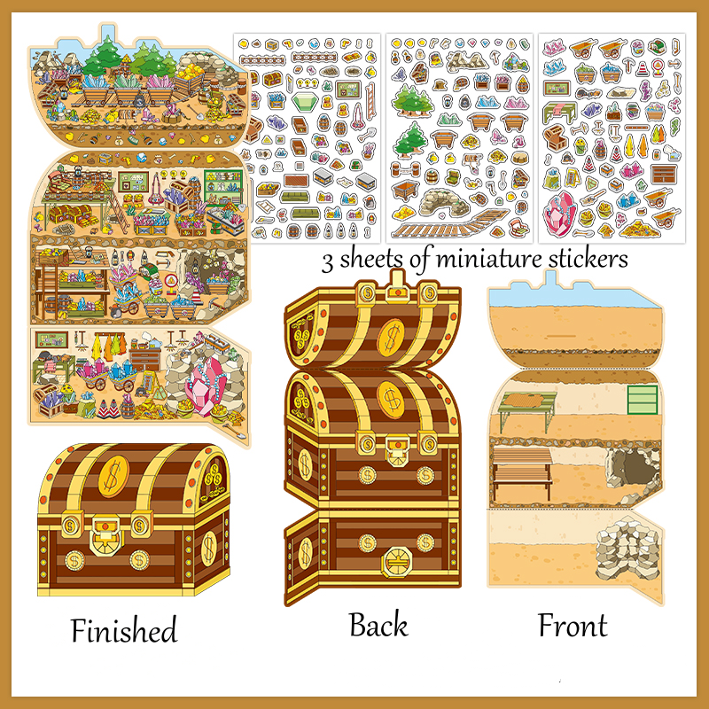 3D Miniature Scene Play Stickers Pirate Themed Stickers