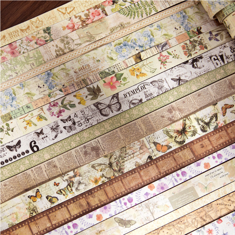"Retro Party" Washi Tapes Box 20 Rolls in Washi Tapes With Backing