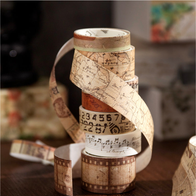 "Retro Party" Washi Tapes Box 20 Rolls in Washi Tapes With Backing