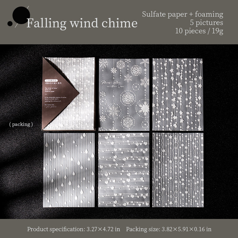 "The Artist of Snow" 10 Sheets of Colorful Foamed Vellum Deco Paper