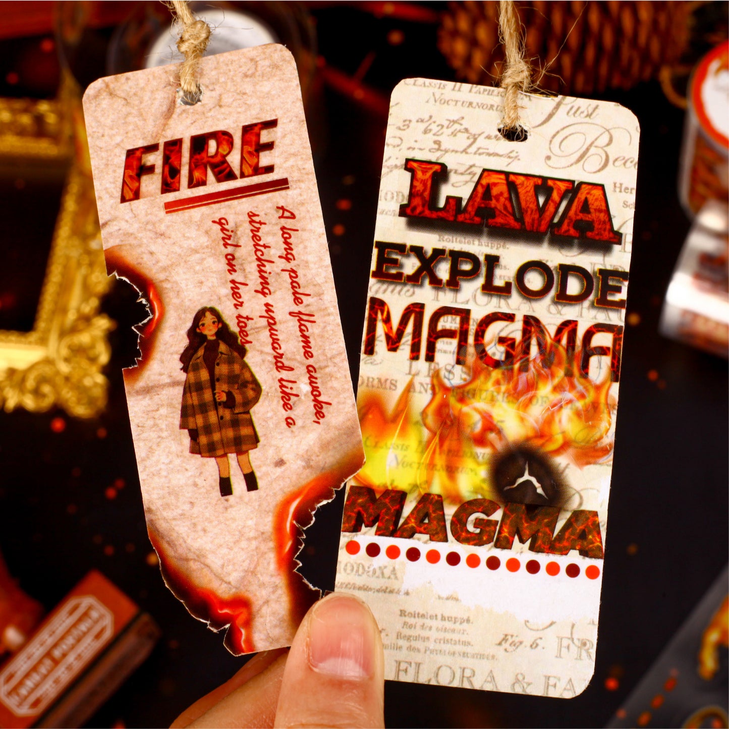 "Fire and Flame" Pre-cute PET Tapes Sticker Rolls