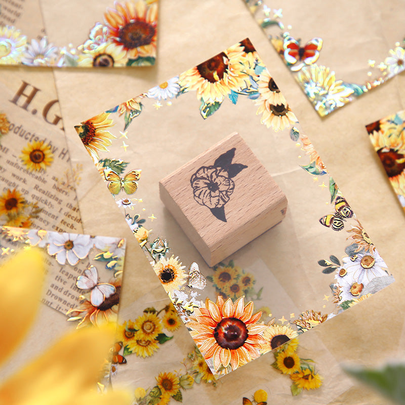 "The Age of Flowers" 12pcs Pre-cut Shimmery Flower Frame Stickers