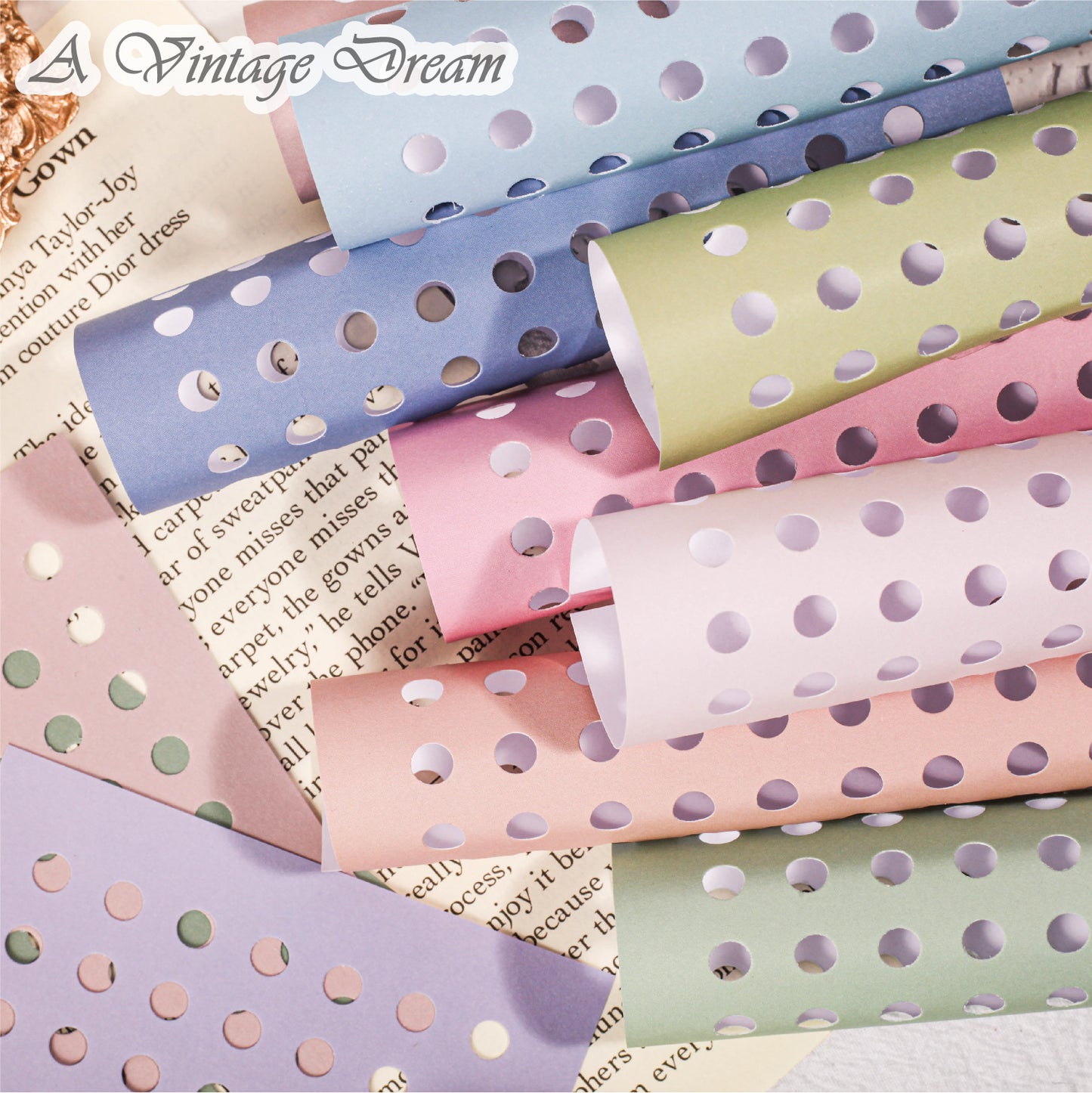 "Moonlit Begonia" 10pcs Deco Papers