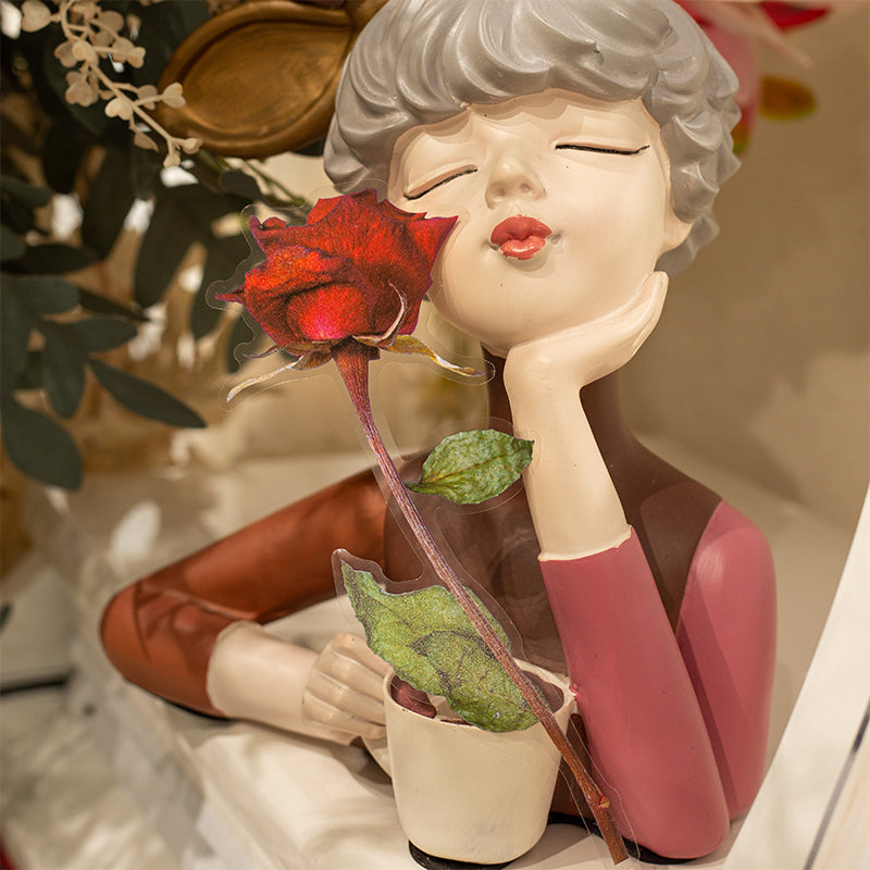 "Weekend Flower" 10pcs Large Sized Rose PET Stickers