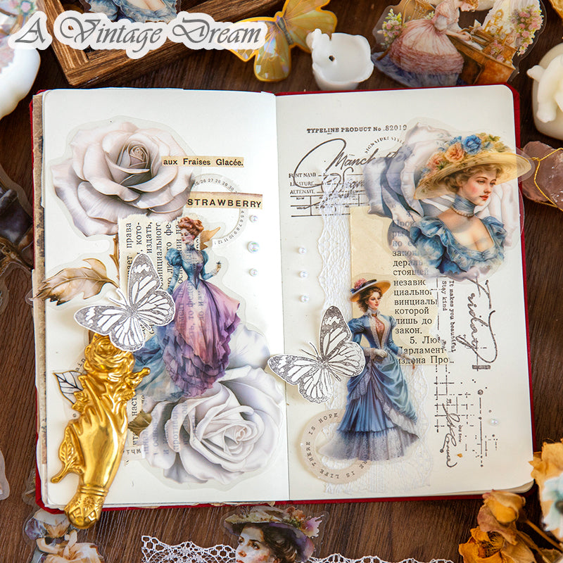 "Walking from the Painting" 30pcs PET Vintage Ladies Stickers