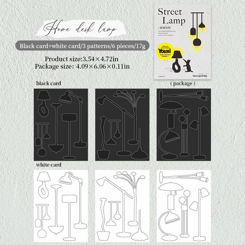 "Street Lamp" 6 Sheets Street Lighting Die Cut Papers