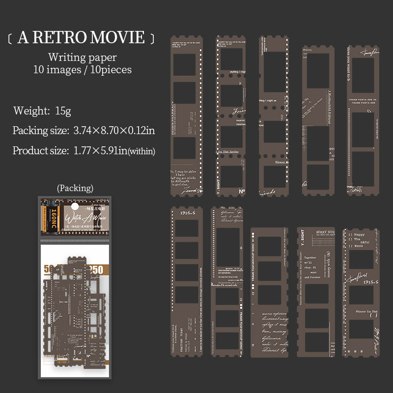 "Watch a Movie" 10pcs Large Sized Film Stickers Card Board Stickers