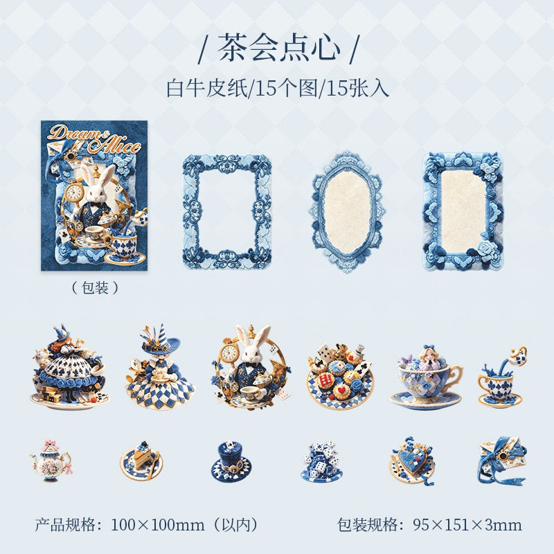 Dream & Alice 15pcs Wonderland Themed Stickers