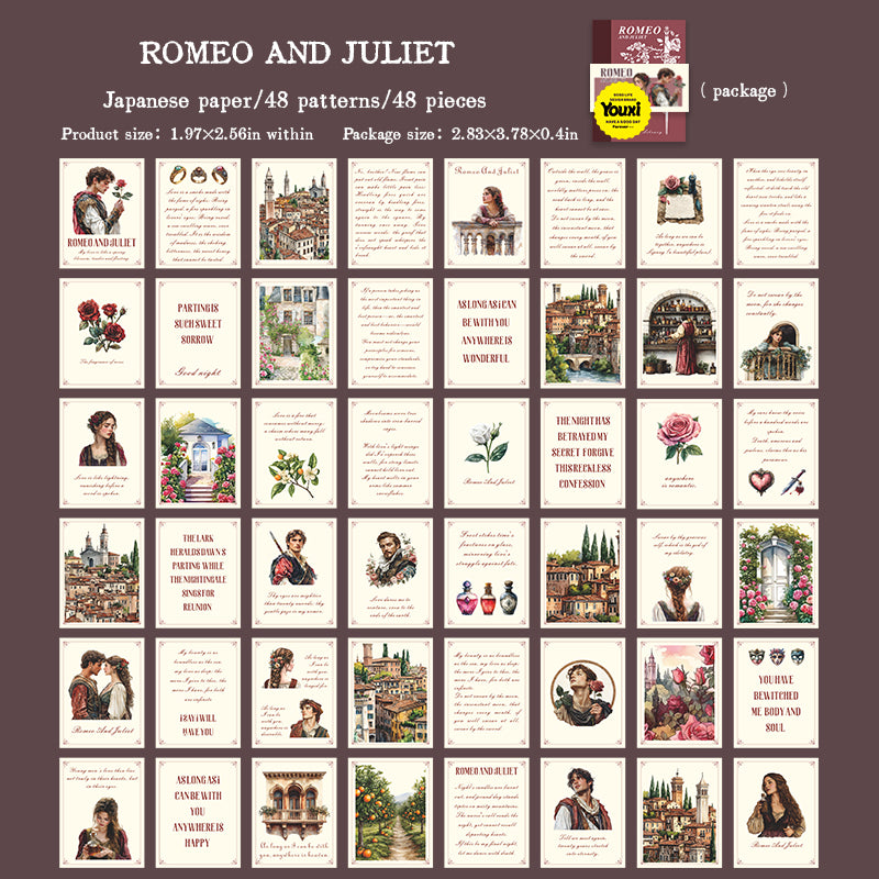 "Literary Collection" 48 Sheets Mini Size Deco Papers