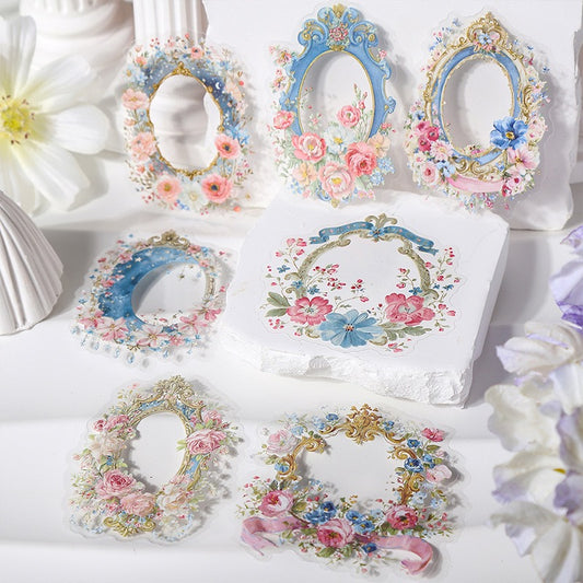 Vintage Rococo Styled PET Stickers 16pcs in Frame Stickers