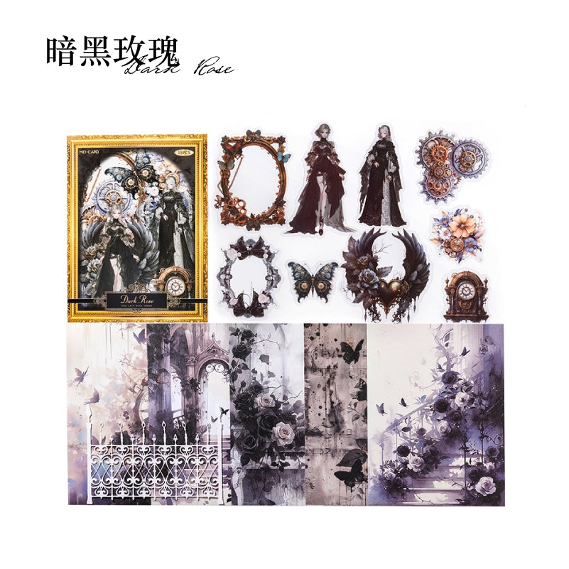 "Elegant Lady" Mini Journal Supplies Pack 15pcs in with Stickers and Deco papers