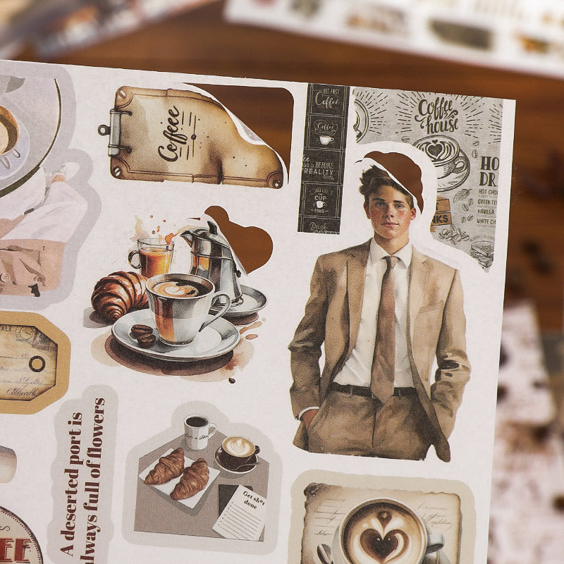 SIMNO Sticker Books 50 Sheets Pre-cut Washi Stickers and Large Sized Deco Papers