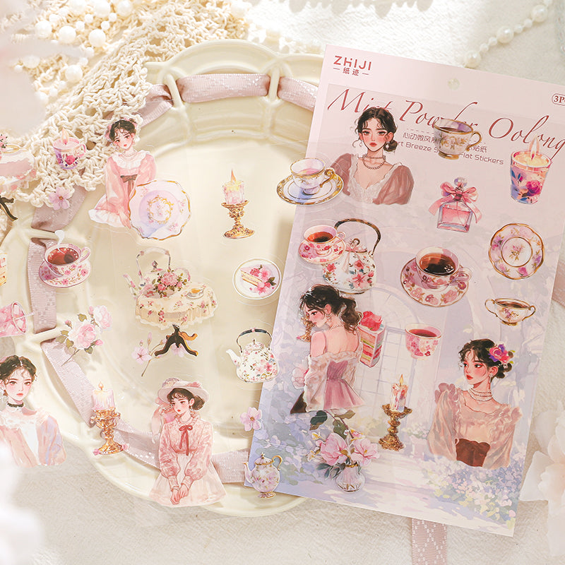 “Gentle Breeze” Stickers 3 Sheets in Small Sized Stickers pre-cut