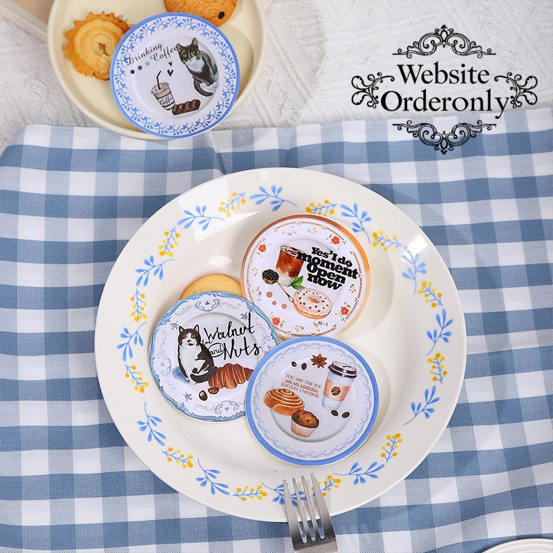 “The Bowls” 30 Sheets Cute Saucer Stickers Paper Stickers