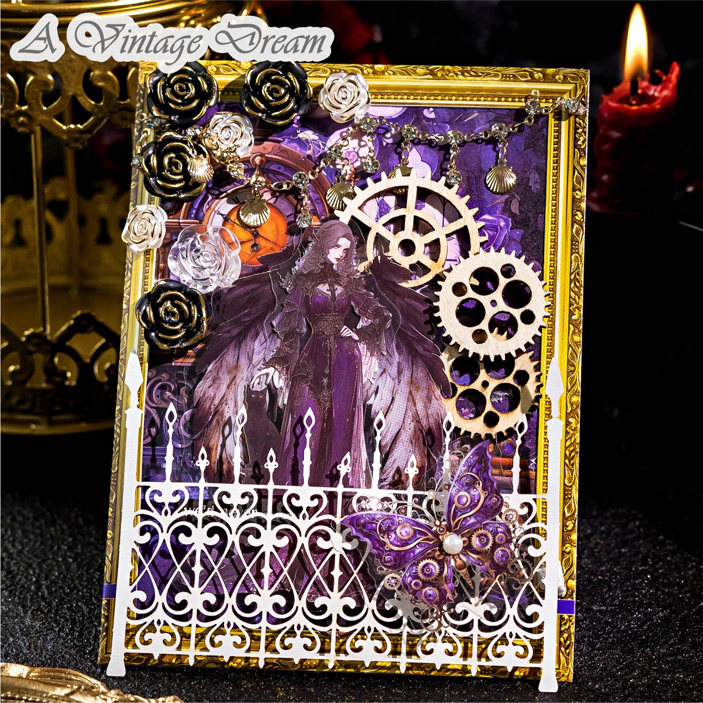 "Elegant Lady" Mini Journal Supplies Pack 15pcs in with Stickers and Deco papers