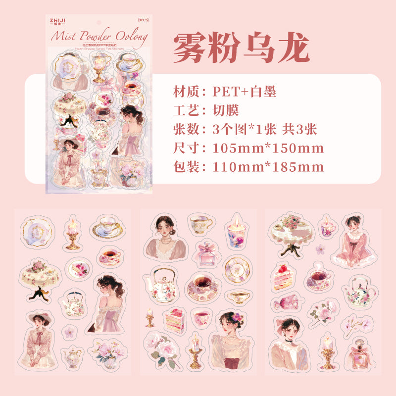 “Gentle Breeze” Stickers 3 Sheets in Small Sized Stickers pre-cut