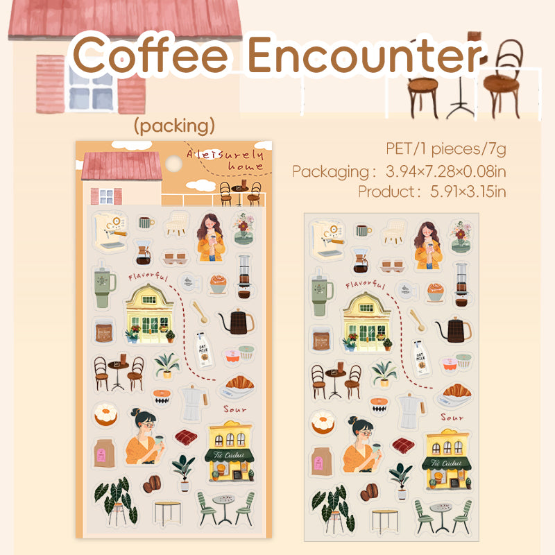 “A Leisure Home” Cute Miniature Stickers Pre-cute 2 Sheets in