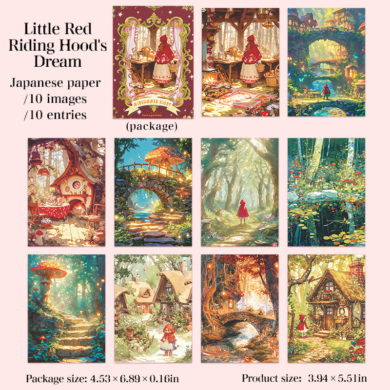 "Beauty Dream" 10pcs Fairytale Washi Background Stickers