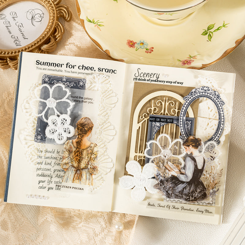 "Morning Beauty" 20pcs PET Stickers Vintage Elegant Lady Stickers