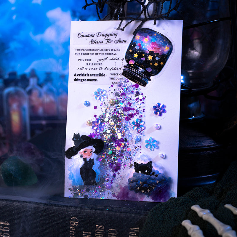 "The Witch's Magic Box" 50pcs PET Stickers in Aluminum Box