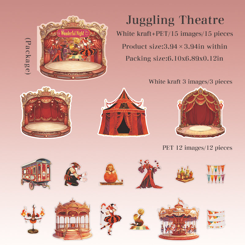 "Wonderful Night" Circus Themed Journal Stickers